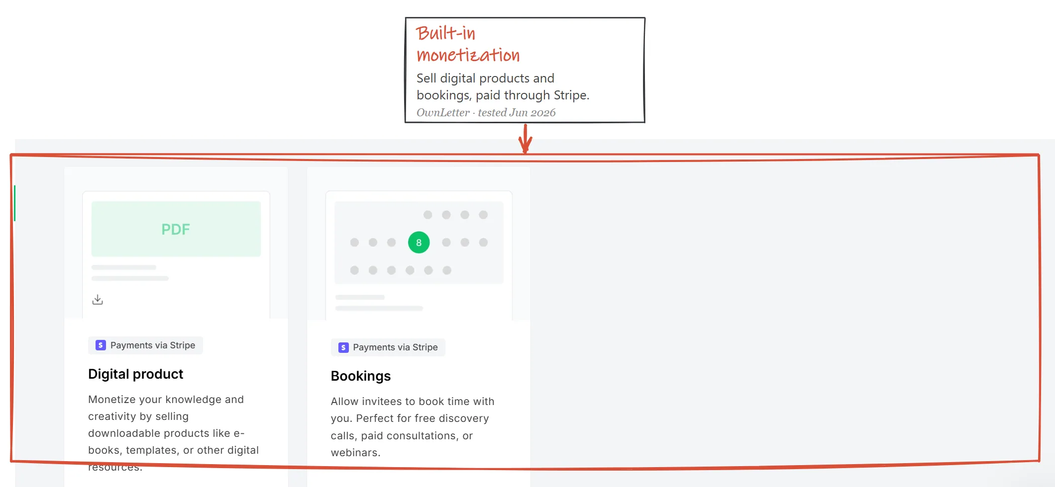 MailerLite products and monetization surface on a logged-in account